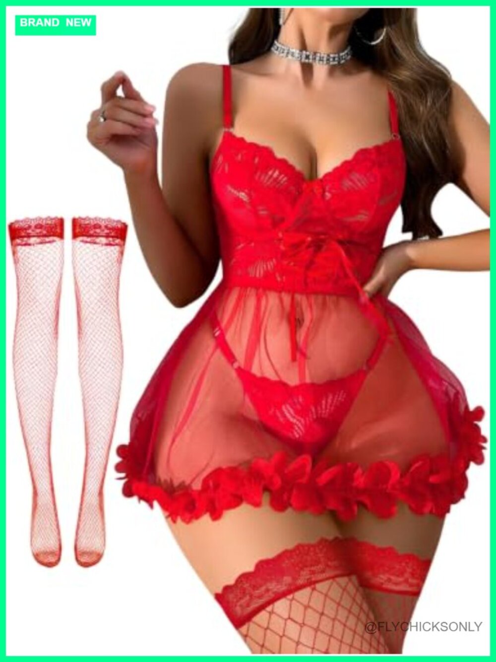 Sexy Lingerie Dress Thong 2pc Set Underwire V-Neck Adjustable Straps